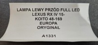 фото thumb №9, Фара левые перед полный led lexus rx iv 15- оригинал koito 48-169