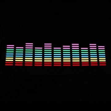 Naklejka samochodowa Rytm muzyki Lampa błyskowa LED Korektor aktywowany dźwiękiem