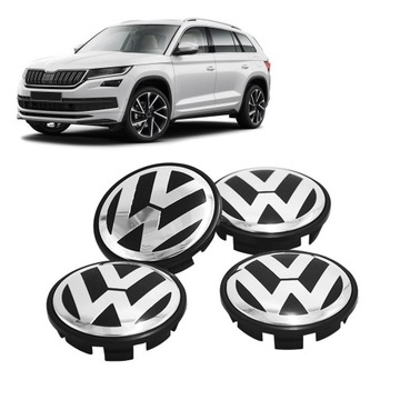 4 шт. Колпаки на легкосплавные диски VW, оригинальные 65 мм.
