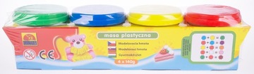 ПЛАСТИКОВАЯ ПАСТА 4x140 гр + ДЕТСКИЕ ФОРМЫ ДЛЯ ДУГА