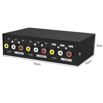 2 пары, 2 порта, 3 RCA AV-видеоразветвителя