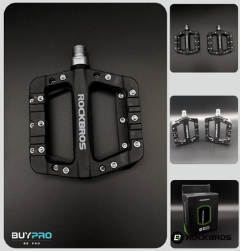 PEDAŁY PLATFORMOWE LEKKIE MTB nylon BLACK ROCKRBOS