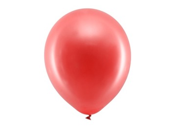 Balony 30cm metalizowane, czerwone metaliczne