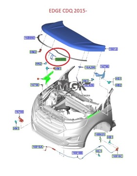 фото thumb №10, Зачіп замка капота ford edge od 04.01.16 - 5331821 _ ft4b-16a944-ab