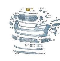 фото thumb №2, Nowa решітка радіатора заглушка заслінка радара решітка skoda kamiq 658853655