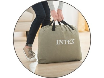 Двуспальная кровать с надувным матрасом и насосом Intex 230 В + подушка МОДЕЛЬ 2024 г.