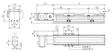 Stół moduł liniowy YR-EGWP95F-I skok 800 mm Wagney