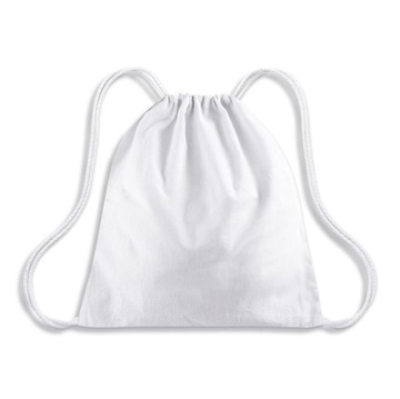 PLECAK BAWEŁNIANY BIAŁY GRUBY 220g 34x40 cm SZKOLNY MIEJSKI SPORTOWY EKO