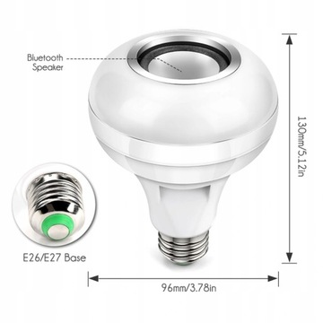E26/27 ЦВЕТНАЯ ЛАМПА RGBW BLUETOOTH С ПУЛЬТОМ ДУ