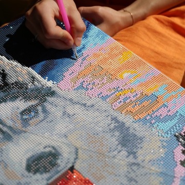 DIAMOND PAINTING 5D z RAMĄ Haft Diamentowy Duży Wiedźmin Mozaika 40x50 cm
