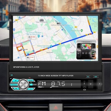 АВТОМОБИЛЬНЫЙ РАДИО 1DIN 7 ДЮЙМОВ BT С РАЗДВИЖНЫМ СЕНСОРНЫМ ЭКРАНОМ
