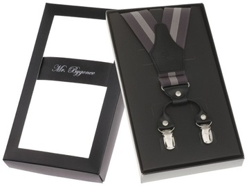 Мужские подтяжки для брюк ELEGANT GREY 120см