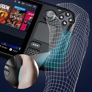 Бронированный корпус PGTECH, резиновый корпус, крышка VALVE Steam Deck + закаленное стекло 9H