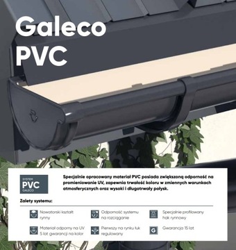 Narożnik pcv wewnętrzny kąt 90° do rynny 90mm GALECO PVC ciemnobrązowy