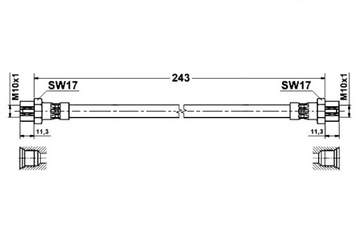 фото thumb №1, Ate 83.7849-0243.3 шланг гальмівний гнучкий