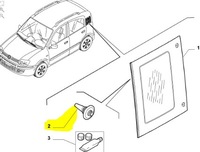 фото thumb №7, Кліпса кронштейн скло бічний fiat panda оригінальний номер 46436251