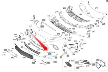 фото thumb №1, Планка бампера mercedes a класс w177 правая p amg