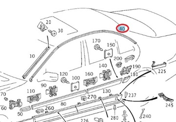 Уплотнитель крыши Mercedes-Benz A 2206902698