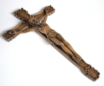 KRZYŻ | na ścianę jak DREWNIANY | PAN JEZUS na KRZYŻU |do zawieszenia |