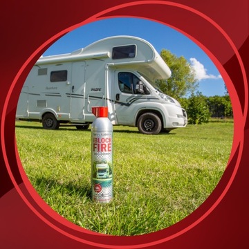 GAŚNICA PIANOWA ABCF+E 100%BIO 0,6L. iBlockFIRE SPRAY GAŚNICZY DO KAMPERÓW