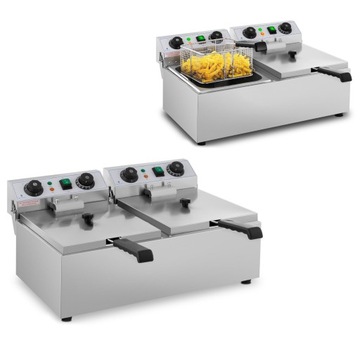 Электрическая фритюрница ТАЙМЕР 230 В 2 x 3200 Вт 2 x 10