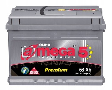 Аккумулятор AMEGA Premium M5 12В 63Ач 610А