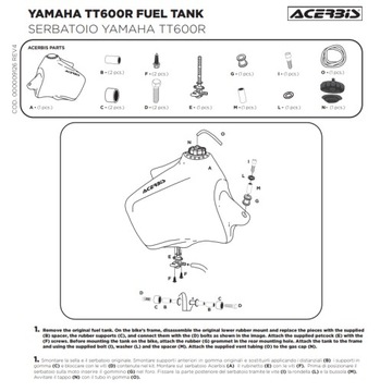 Топливный бак Acerbis 23л Yamaha TT 600R 1998-2004 гг.