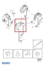 фото thumb №1, Підкрилок передні ліві volvo xc60 2018- оригінальний номер 31694464