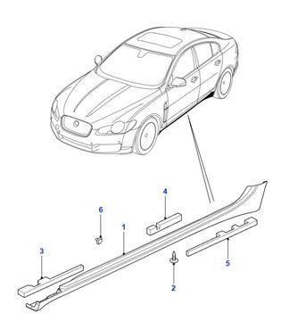 фото thumb №4, Абсорбер пена порог планка пороговая jaguar xf 09-