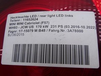 фото thumb №7, Mini one cooper cabrio f57 15-24 лампа лівий задня led usa оригінал 7297511