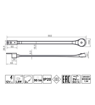 2x светодиодный ночник для кровати для чтения 1,8 Вт FLEXI R