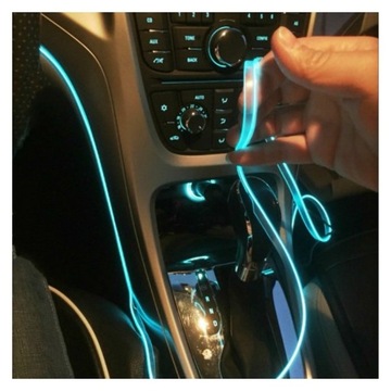 Światłowód EL WIRE Taśma LED 3m 12V Czerwony