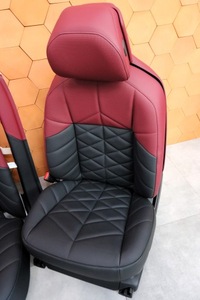 фото thumb №10, Bmw 7' g70 i7 g70 салон сиденья sport з підігрівом bowers veganza burgundy