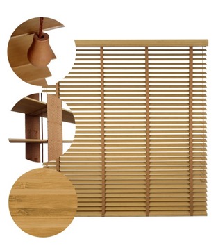Żaluzje Drewniane Abachi na wymiar CLICKY 50mm 40x90cm
