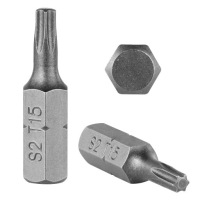 Биты для отверток TORX 15 25 мм 2 шт. TX15 магнитные Klimas