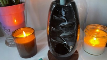 АРОМАТИЧЕСКИЙ КАМИН КЕРАМИЧЕСКИЙ ВОДОПАД БЛАГАДАНИЯ С ФИТИЛЯМИ И ВОЙЛОЧНОЙ ПОДКЛАДКОЙ