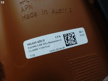 фото thumb №11, Porsche 911 992 19- оббивка двері правих перед classic коньяк pepita