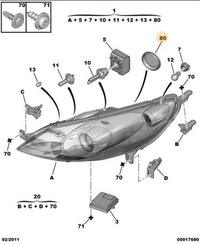 фото thumb №3, Peugeot оригінальний номер 6203e1 заглушка фара