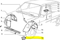 фото thumb №6, Кліпса, кронштейн підкрилок fiat uno оригінальний номер 7723340