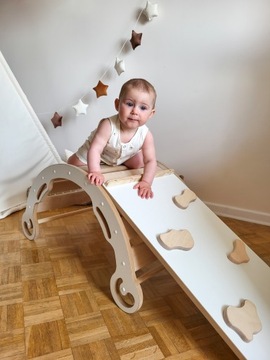 Деревянная качалка для детей - Montessori Colorful Rocker, размер M