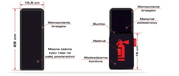 Порошковый огнетушитель 1 кг с крышкой багажника.