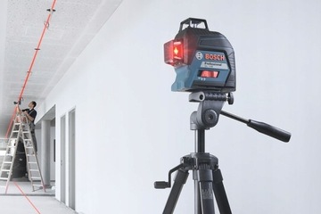 Лазер BOSCH Cross-line 3x 360° красный GLL 3-80 Штатив 157см Штанга 320см