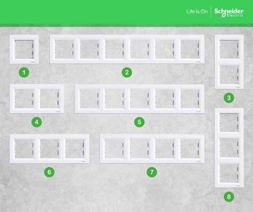 Schneider Electric Asfora 5-кратная горизонтальная рама, антрацит
