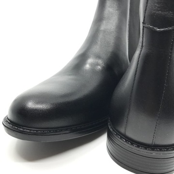 BUTY SZTYBLETY MĘSKIE SKÓRA CZARNE 40 26,5 cm PAN