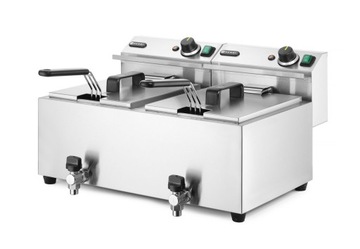 Фритюрница с краном 2 × 8 л HENDI 16л 230В/3500Вт