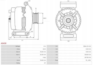 фото thumb №11, Генератор as-pl a0430 volvo s80 xc90