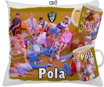 НАБОР КРУЖКА + ПОДУШКА СЕМНАДЦАТЬ K-POP KPOP + НАЗВАНИЕ РАЗЛИЧНЫЕ УЗОРЫ ПОДАРОК
