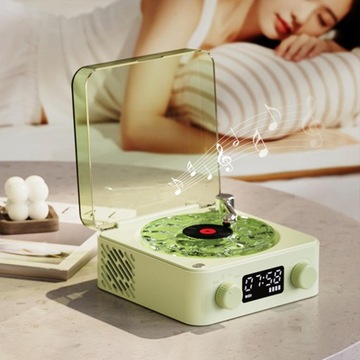 Gramofon winylowy RGB Efekt lampy projekcyjnej Retro Gramofon Zielony