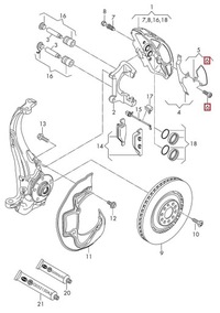фото thumb №6, Audi sq5 тормозные колодки тормозные перед оригинальные 8r0698618