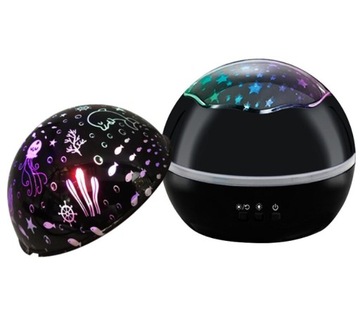 LAMPKA NOCNA OBROTOWA 360 LED 2w1 PROJEKTOR GWIAZD